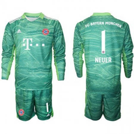FC Bayern München Golmanski Manuel Neuer 1 Treći Dječji Komplet Dresovi za Nogomet 2021-2022 Dugim Rukavima (+ kratke hlače)